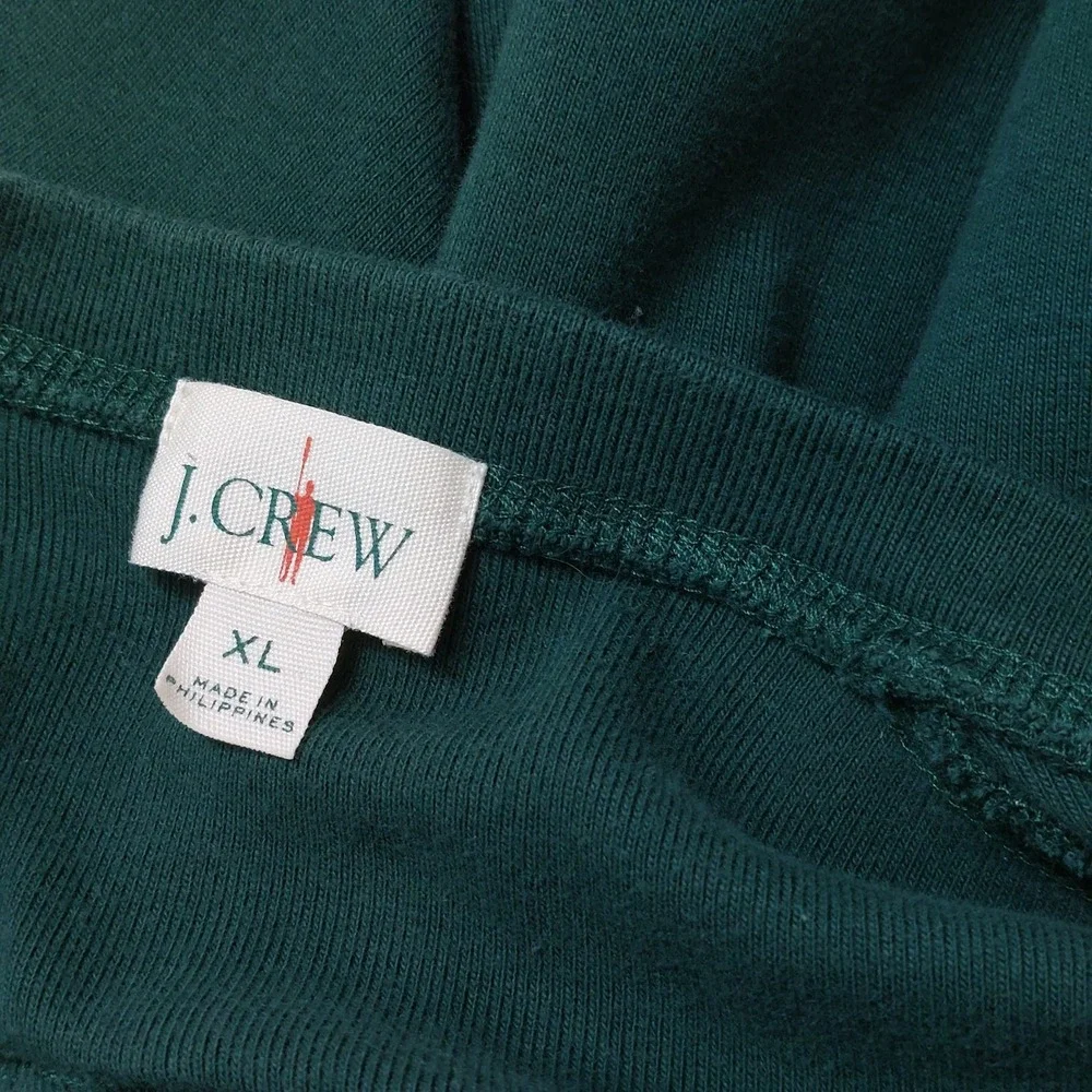 J. Crew Henley Shirt Men's Long Sleeve Cotton XL Green Ribbed Casual Pullover